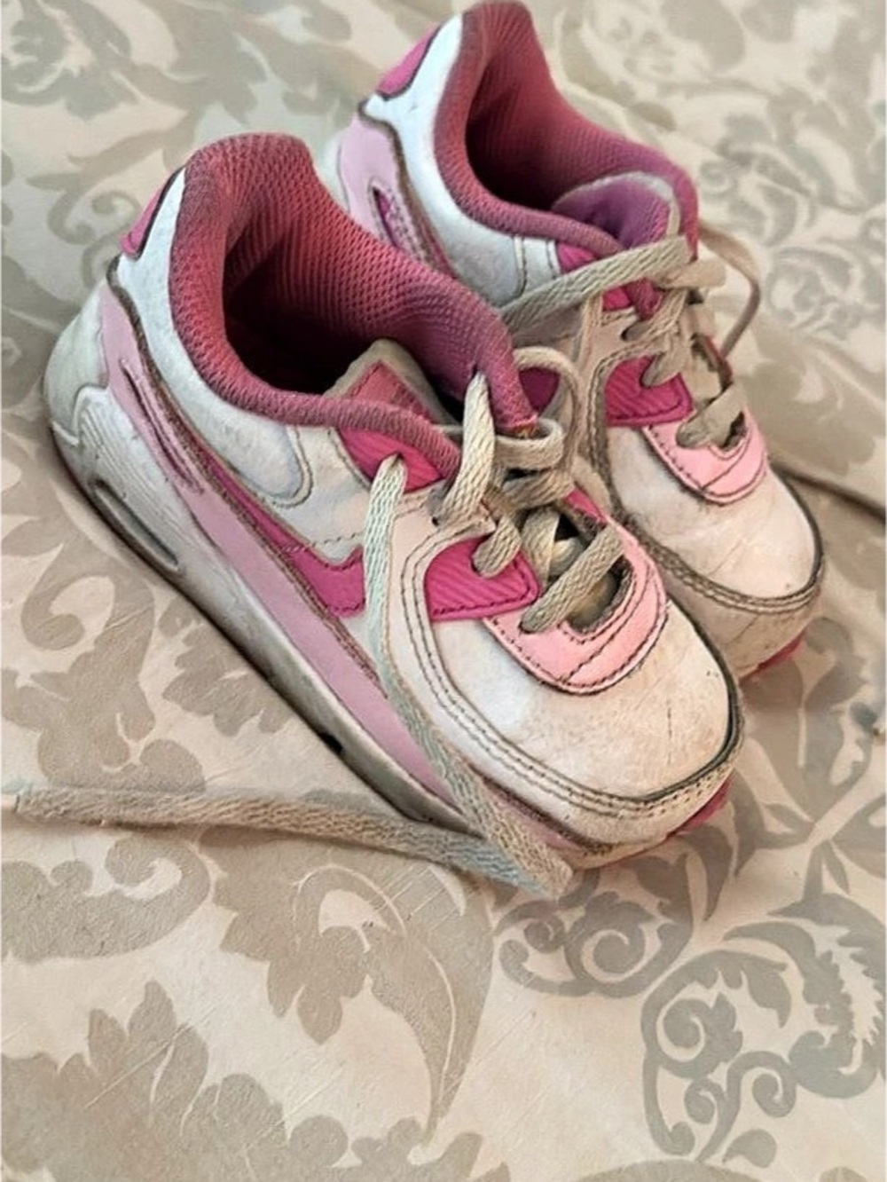 Nike Air Max 90 Toddler Pink & White Sneakers